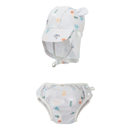 Bañador+gorra con protección solar Tucan Gris 3-9m