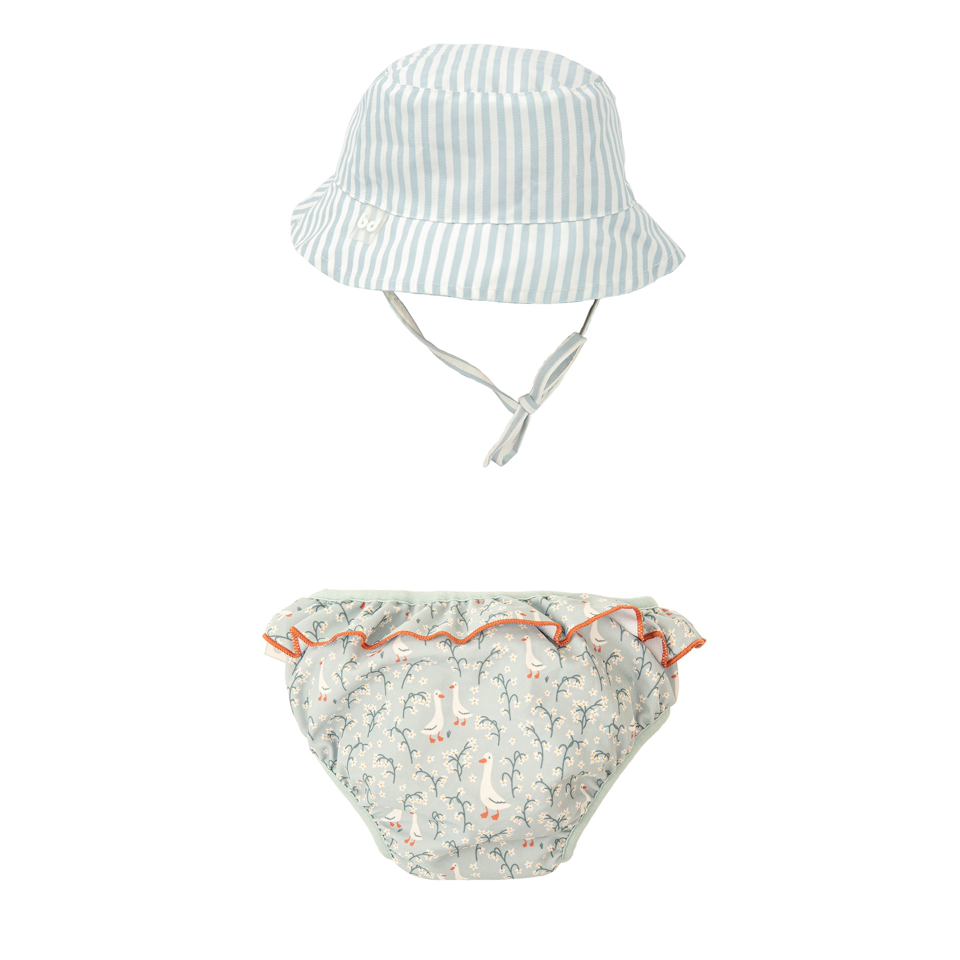 Bañador+gorra con protección solar Guss Blanco Verde 3-12m