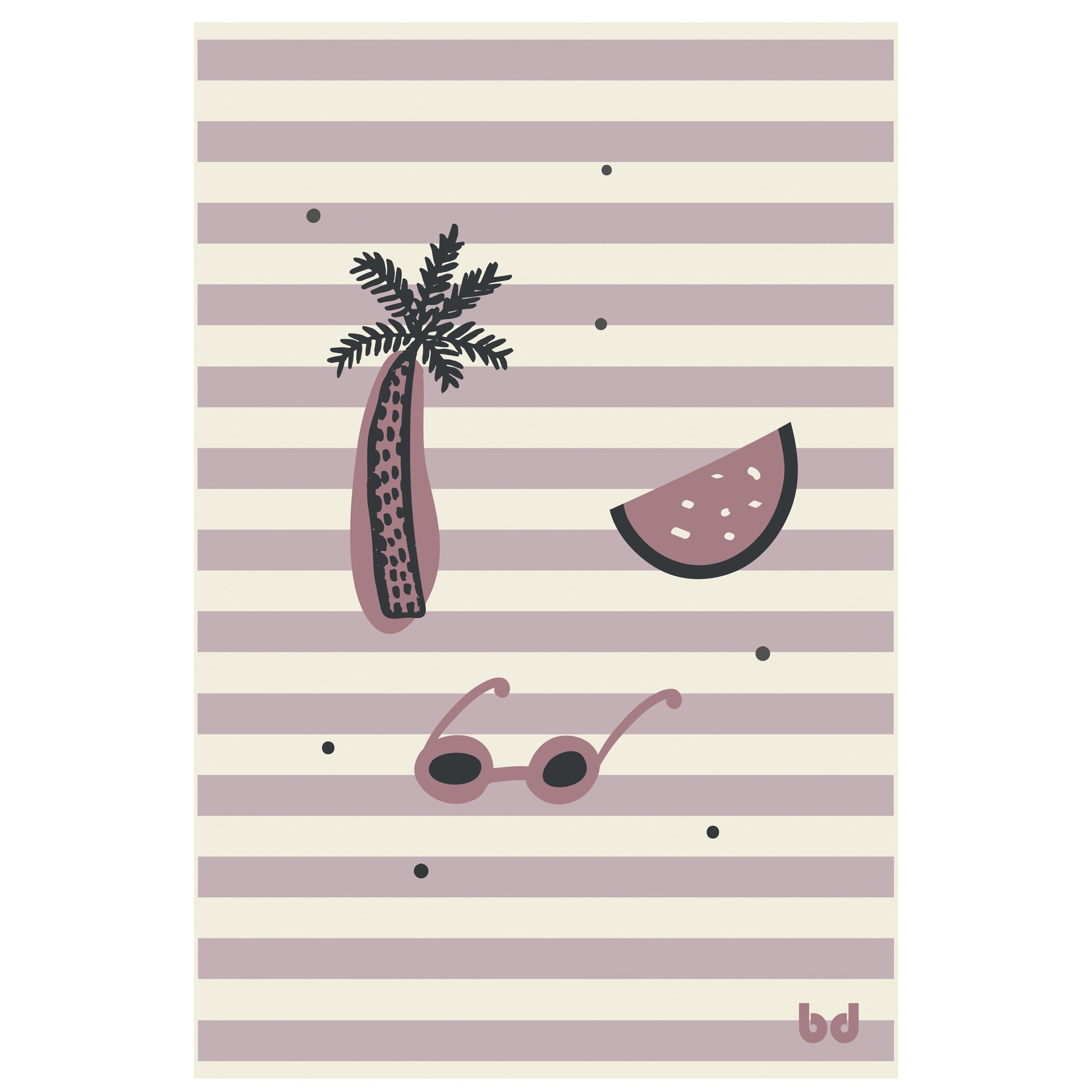 Toalla playa microfibra Hawai Lila 100X150