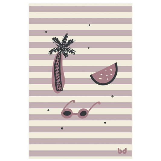 Toalla playa microfibra Hawai Lila 100X150