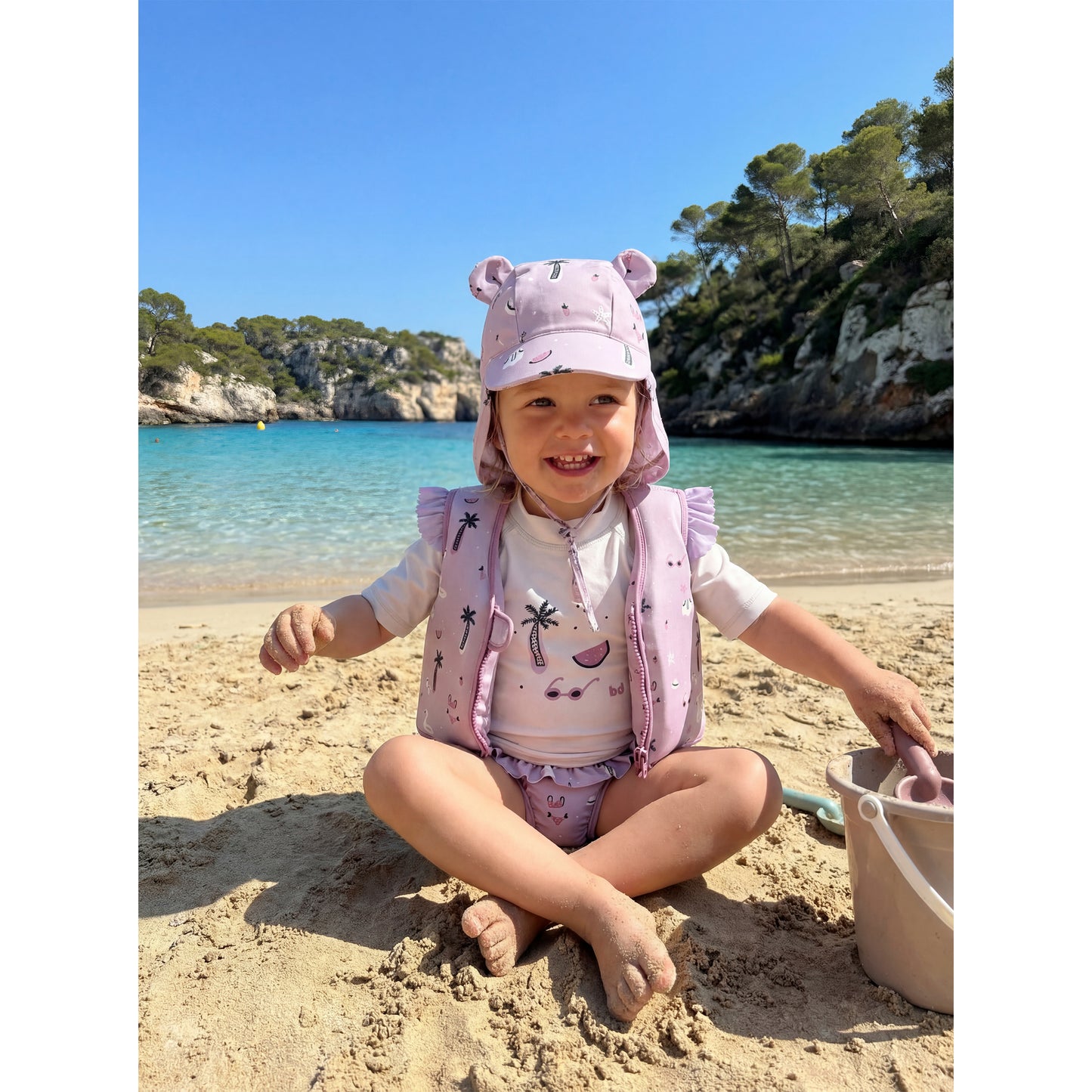 Gorra con protección solar Hawai Lila 3-9m 2