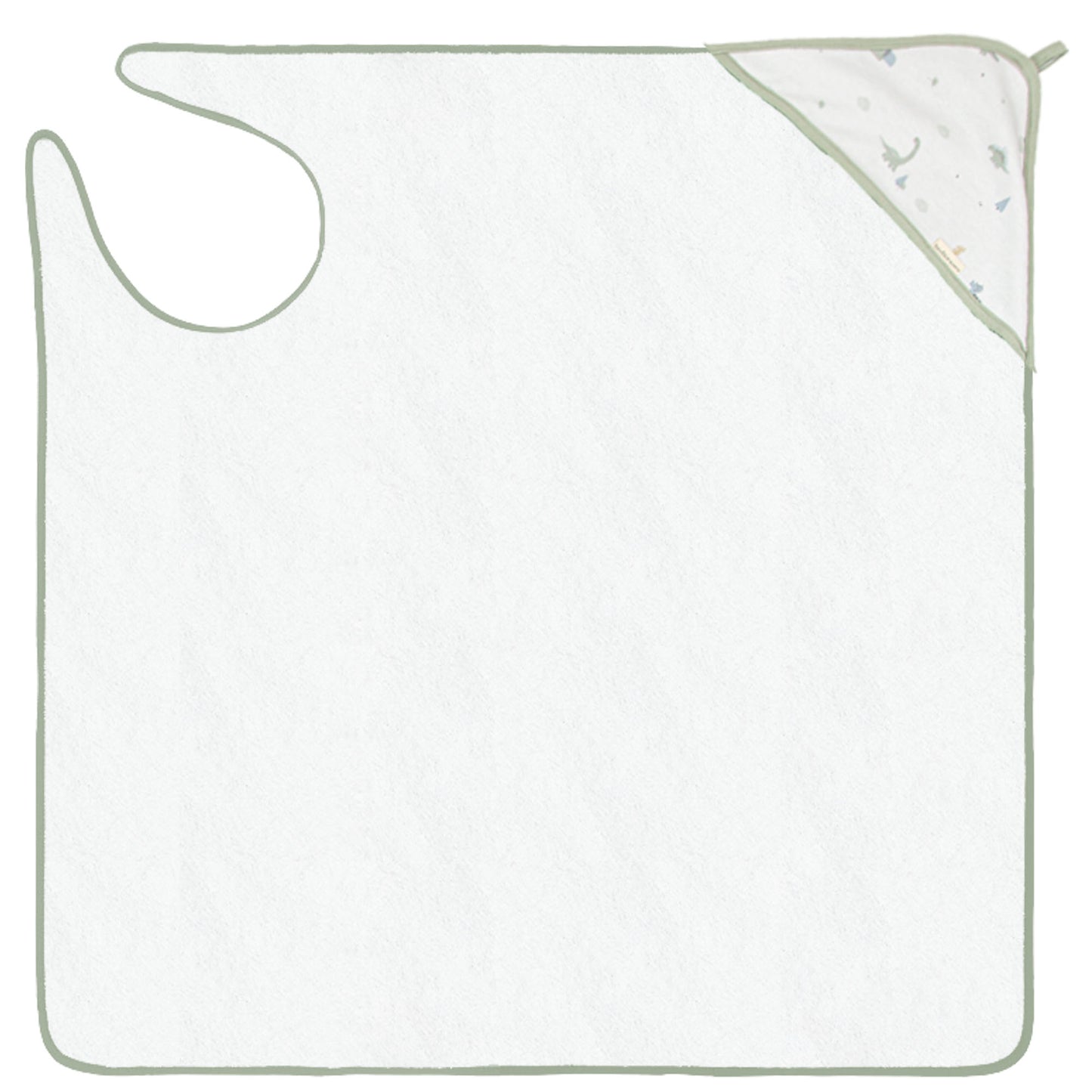 Capa de baño bebé manos libre Trex Blanco Verde 100X100