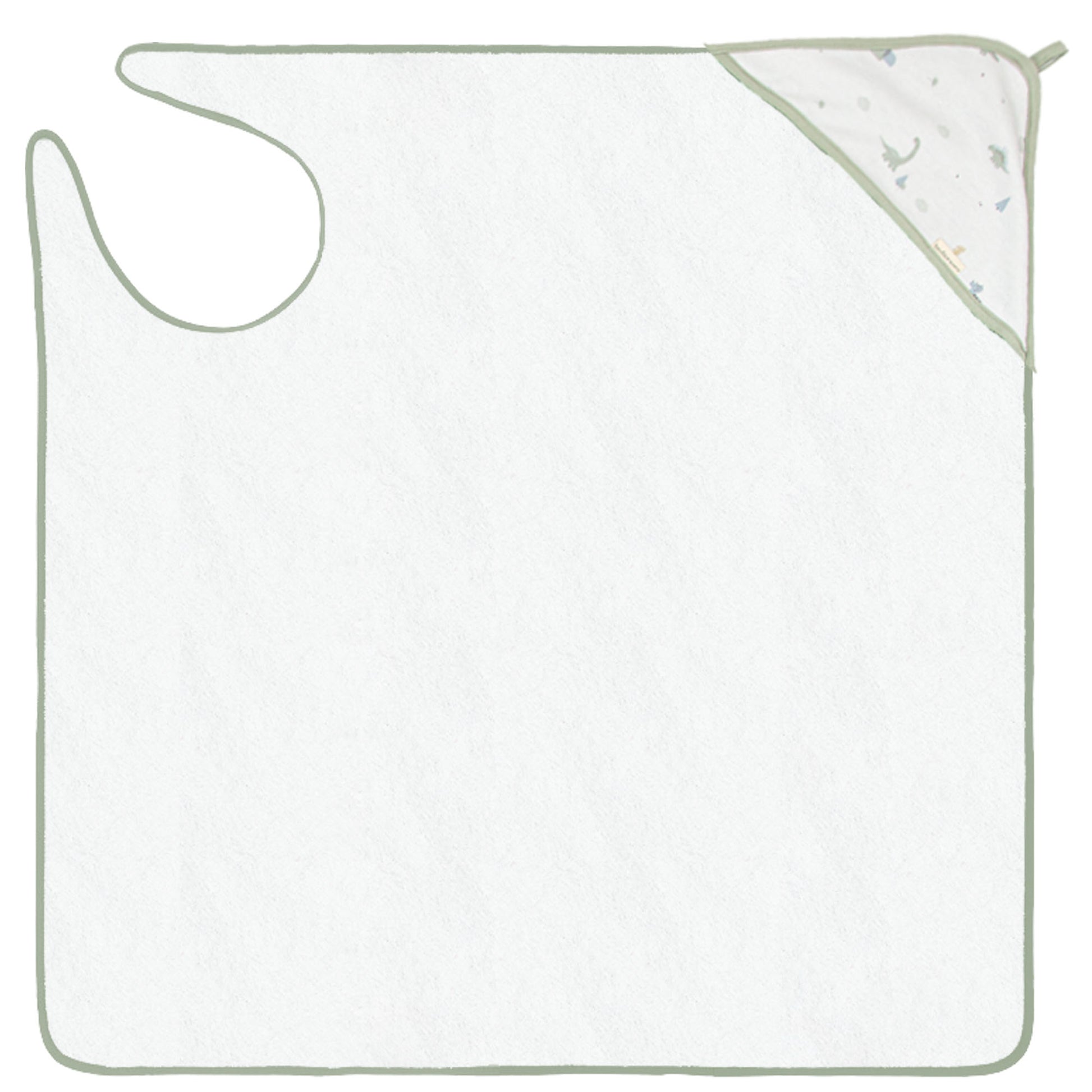 Capa de baño bebé manos libre Trex Blanco Verde 100X100