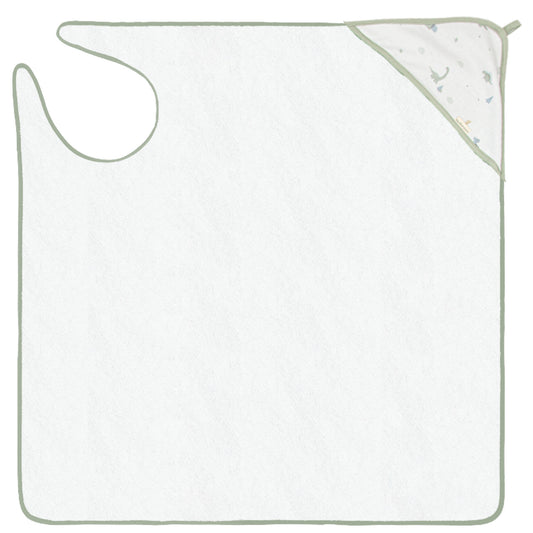 Capa de baño bebé manos libre Trex Blanco Verde 100X100