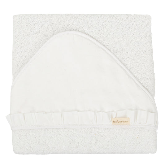 Capa de baño bebé manos libre Algodon Stone Washed Blanco 100X100