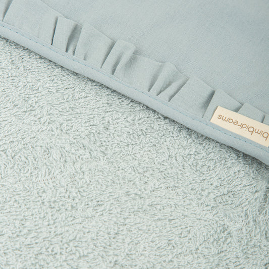 Capa de baño bebé manos libre Algodon Stone Washed Azul Grisaceo 100X100