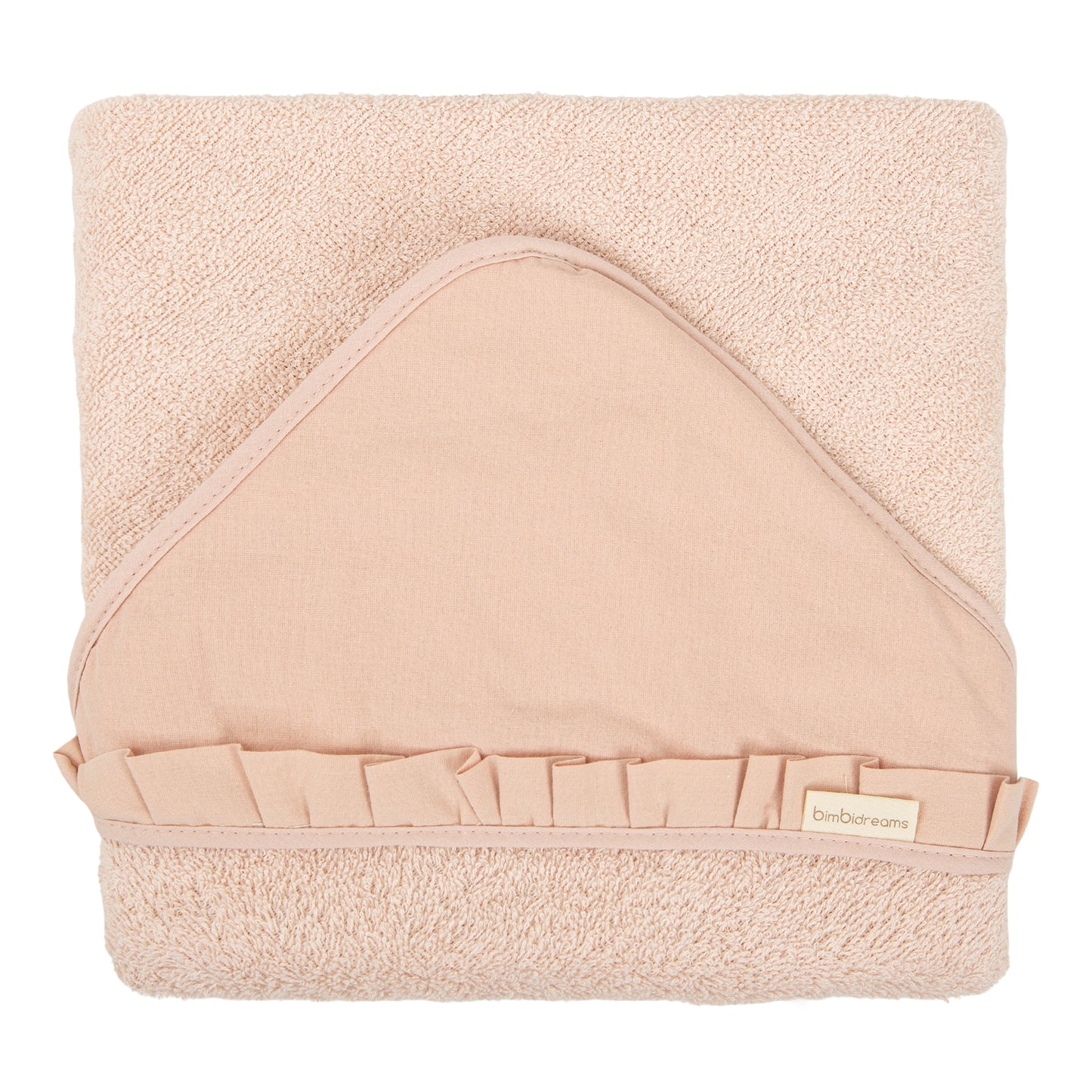 Capa de baño bebé manos libre Algodon Stone Washed Rosa Empolvado 100X100