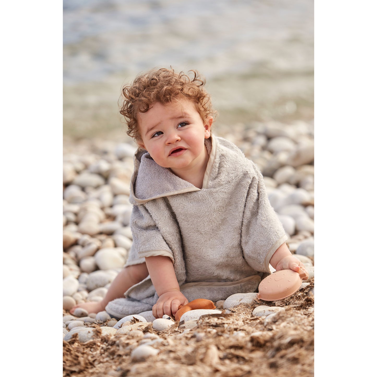 Poncho de baño Basics Gris Beig 12-36m