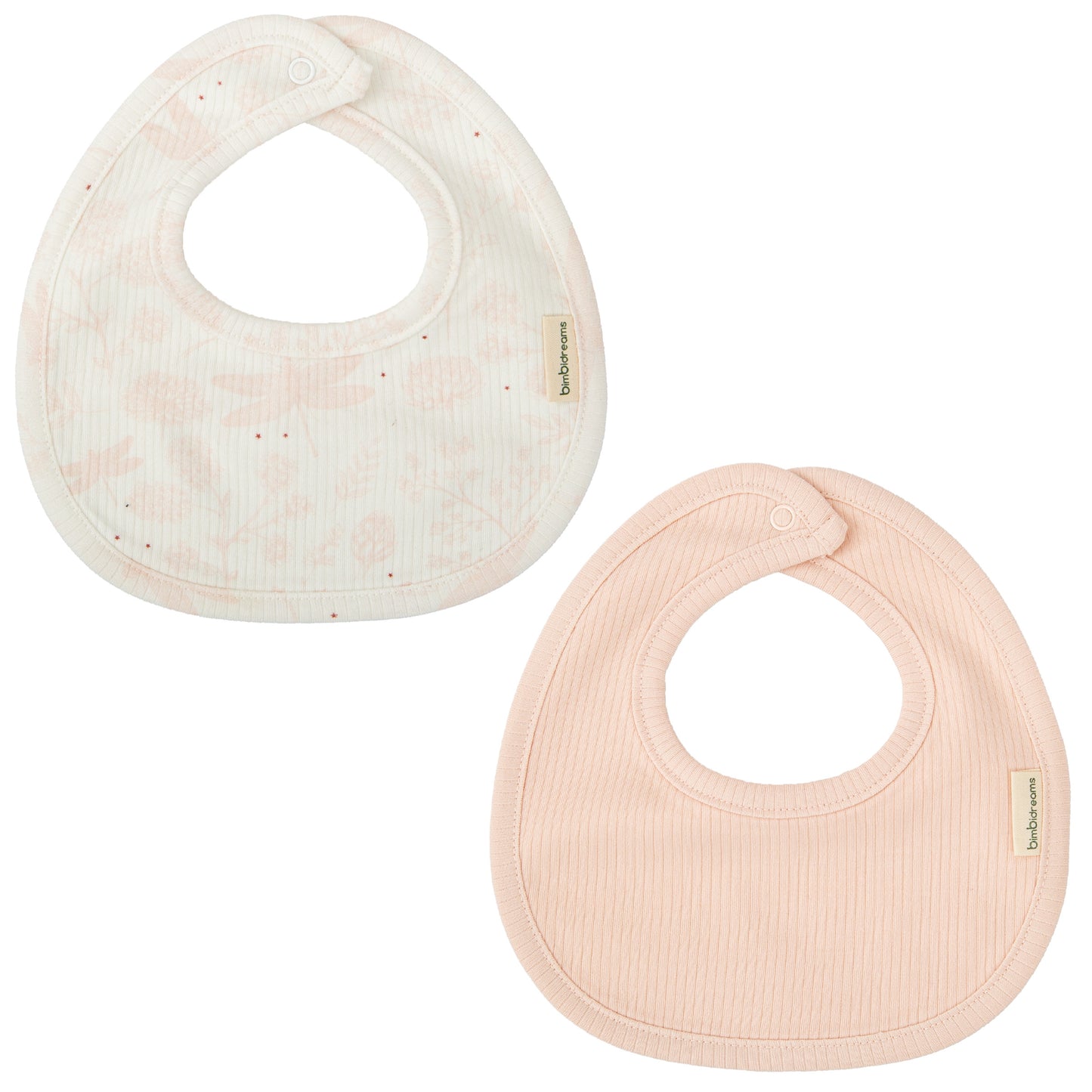 Babero pack 2 Dafne Blanco Rosa 19x19