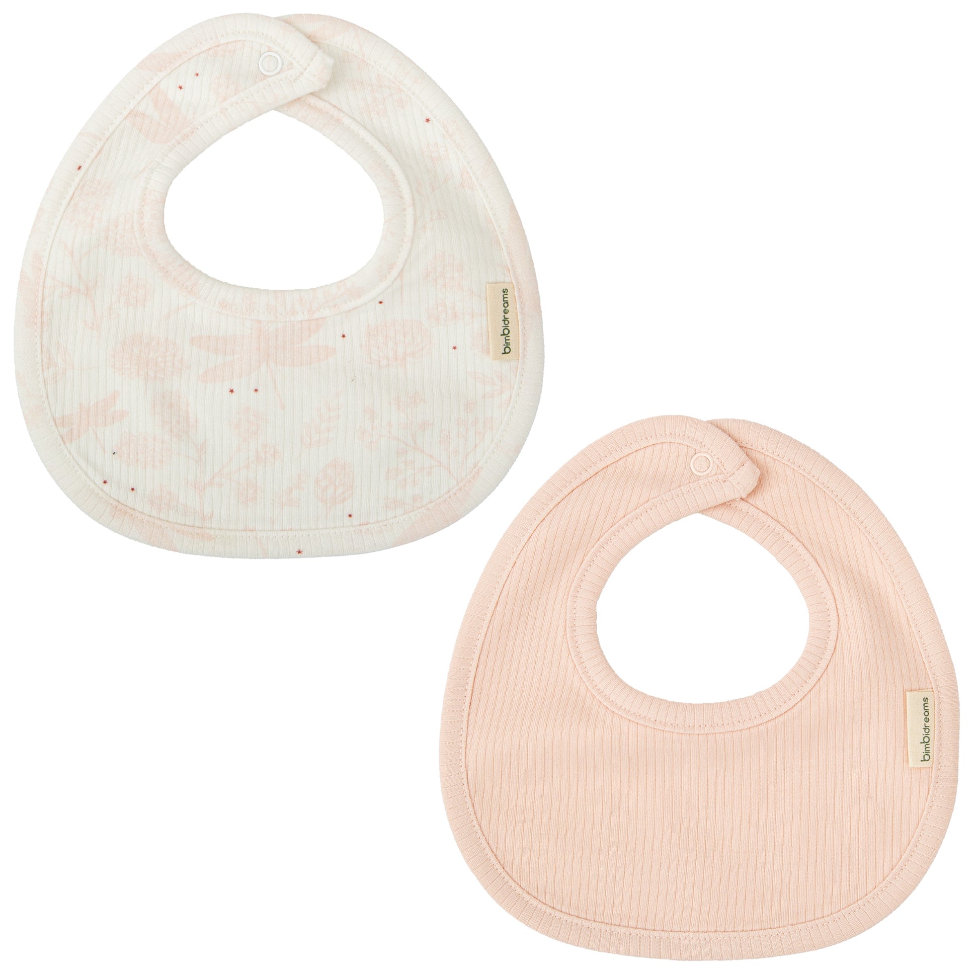Babero pack 2 Dafne Blanco Rosa 19x19