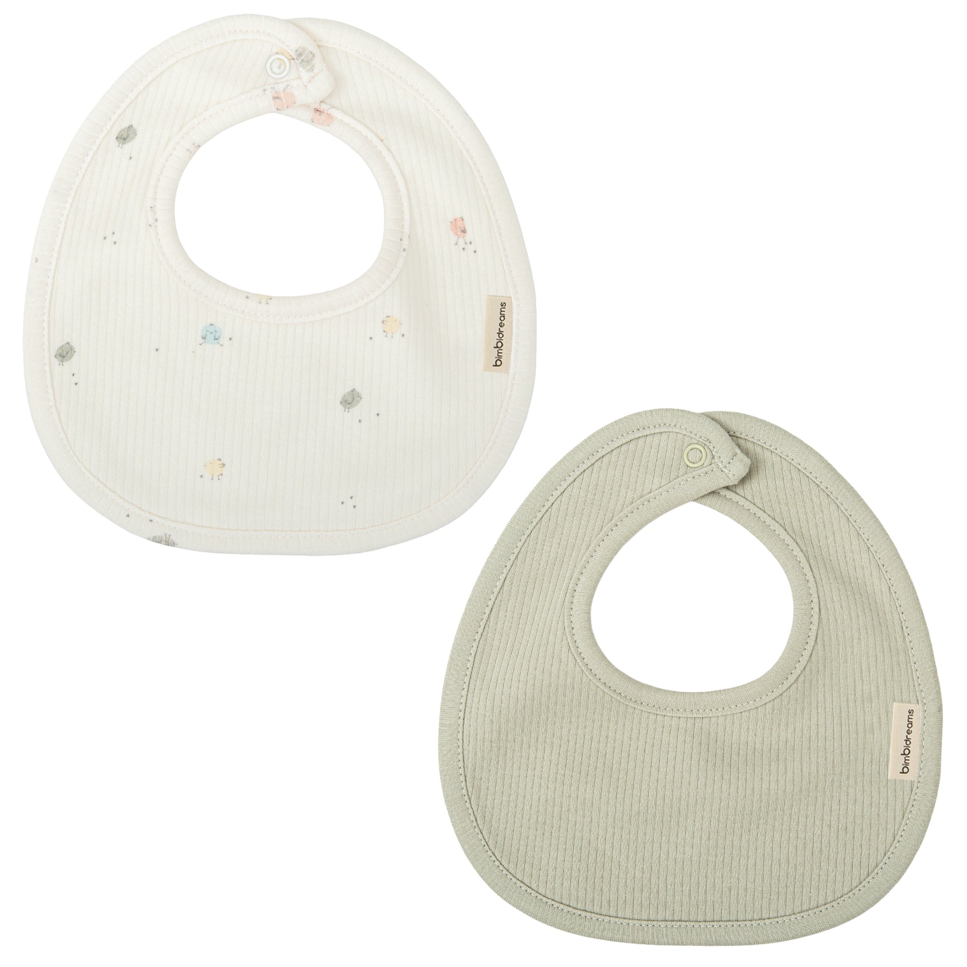 Babero pack 2 Chicks Blanco Verde 19x19