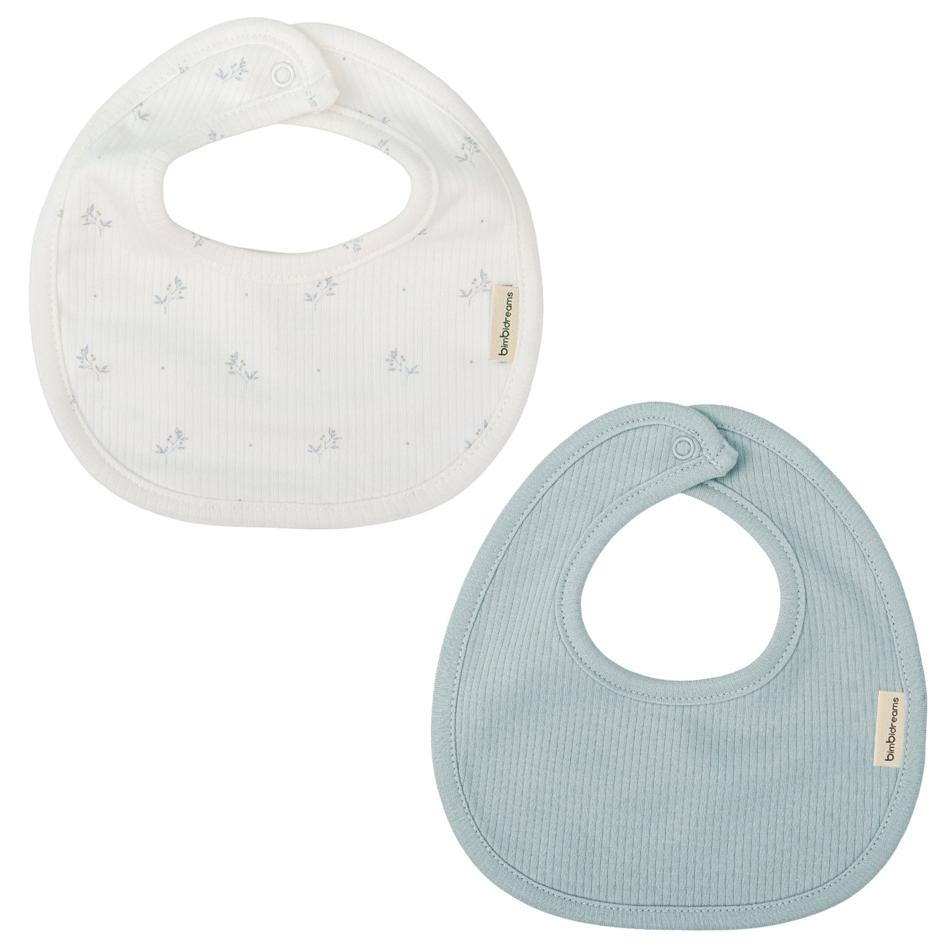 Babero pack 2 Eden Blanco Azul 19x19