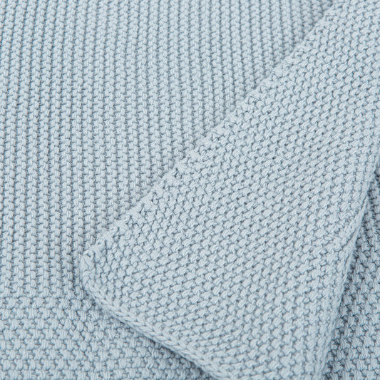 Toquilla Tricot 100% Algodon Basics Azul Grisaceo 75x90