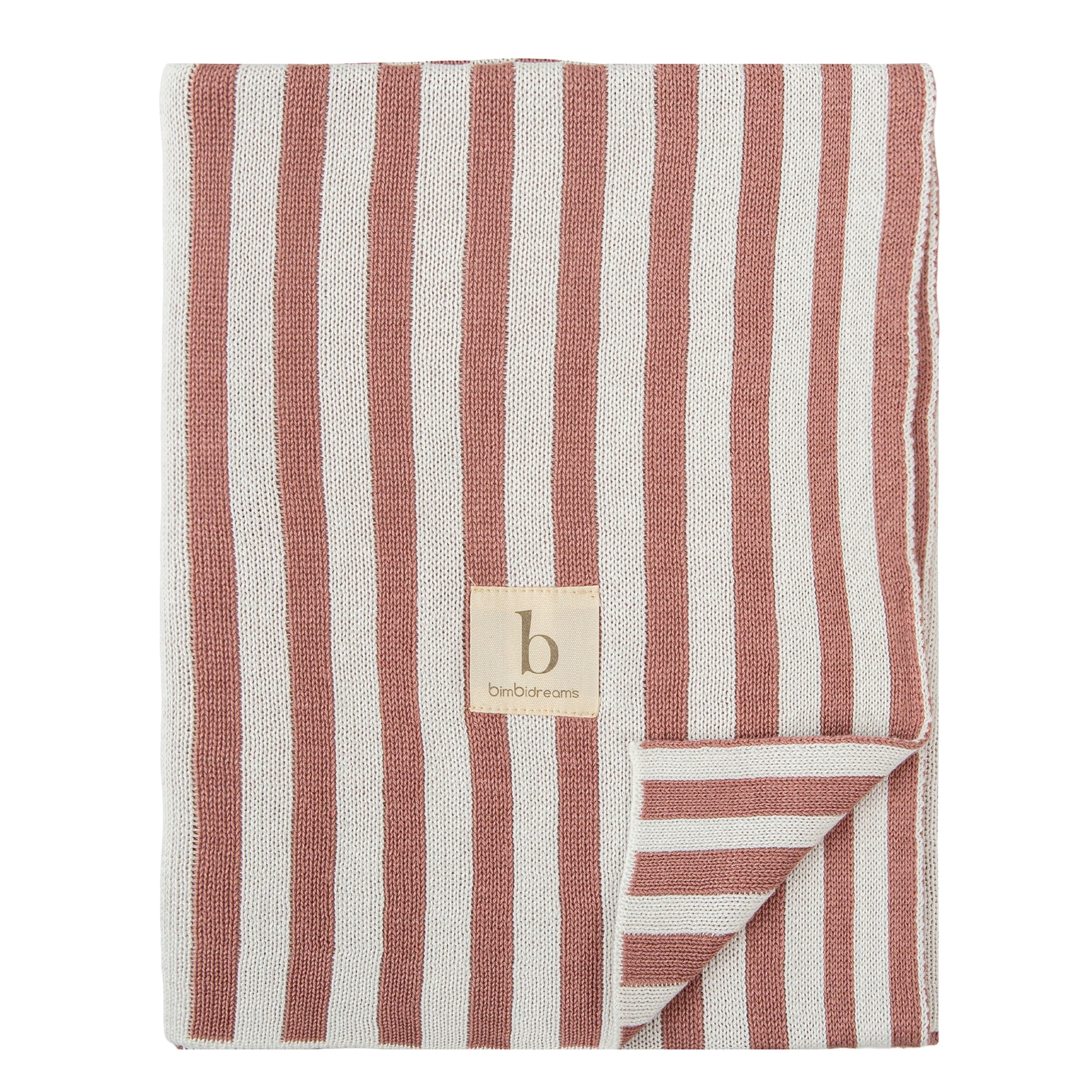 Toquilla tricot Bambu Stripes Rosa 75x90