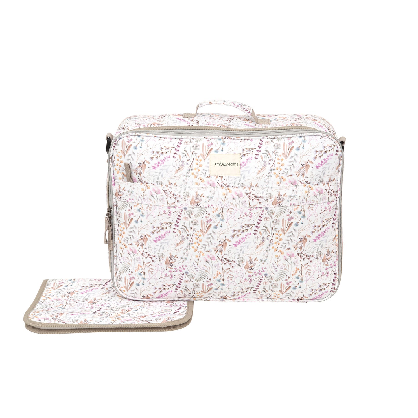 Maleta con cambiador Niza Blanco Lila 45x36x16 - 50x38