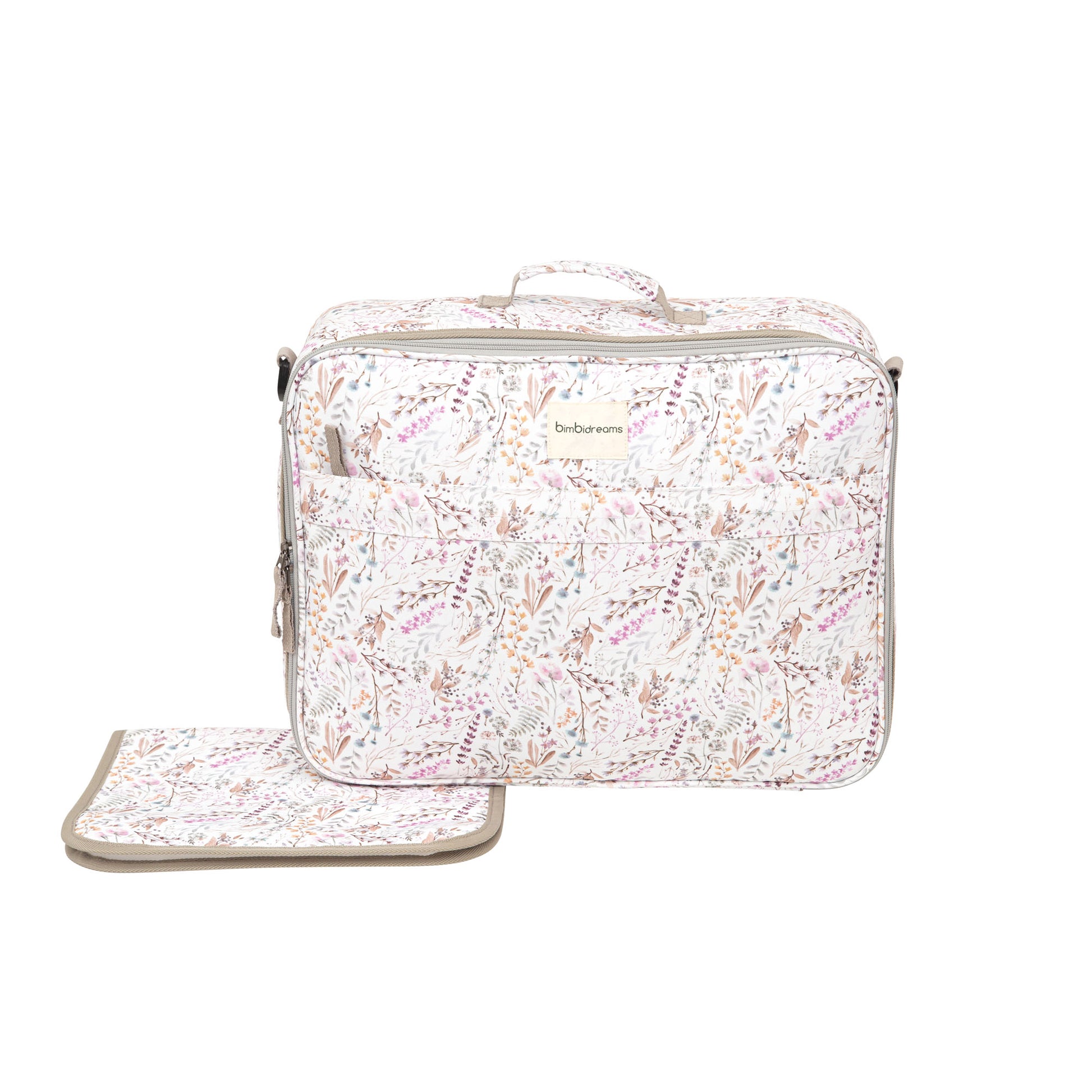 Maleta con cambiador Niza Blanco Lila 45x36x16 - 50x38