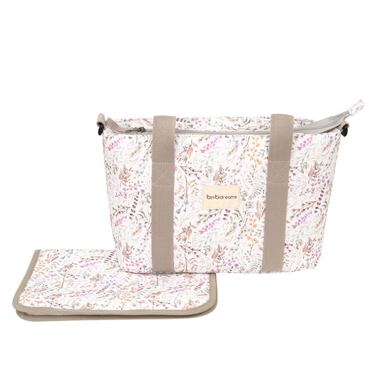 Crossbody con cambiador Niza Blanco Lila 37x24x13 - 52x32