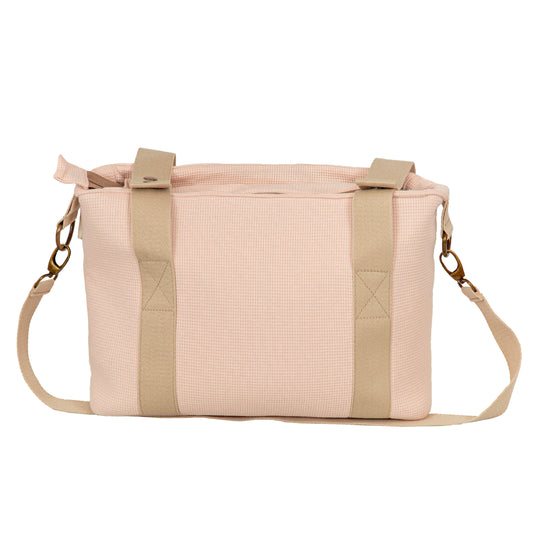 Crossbody con cambiador Waffle Rosa 37x24x13 - 52x32