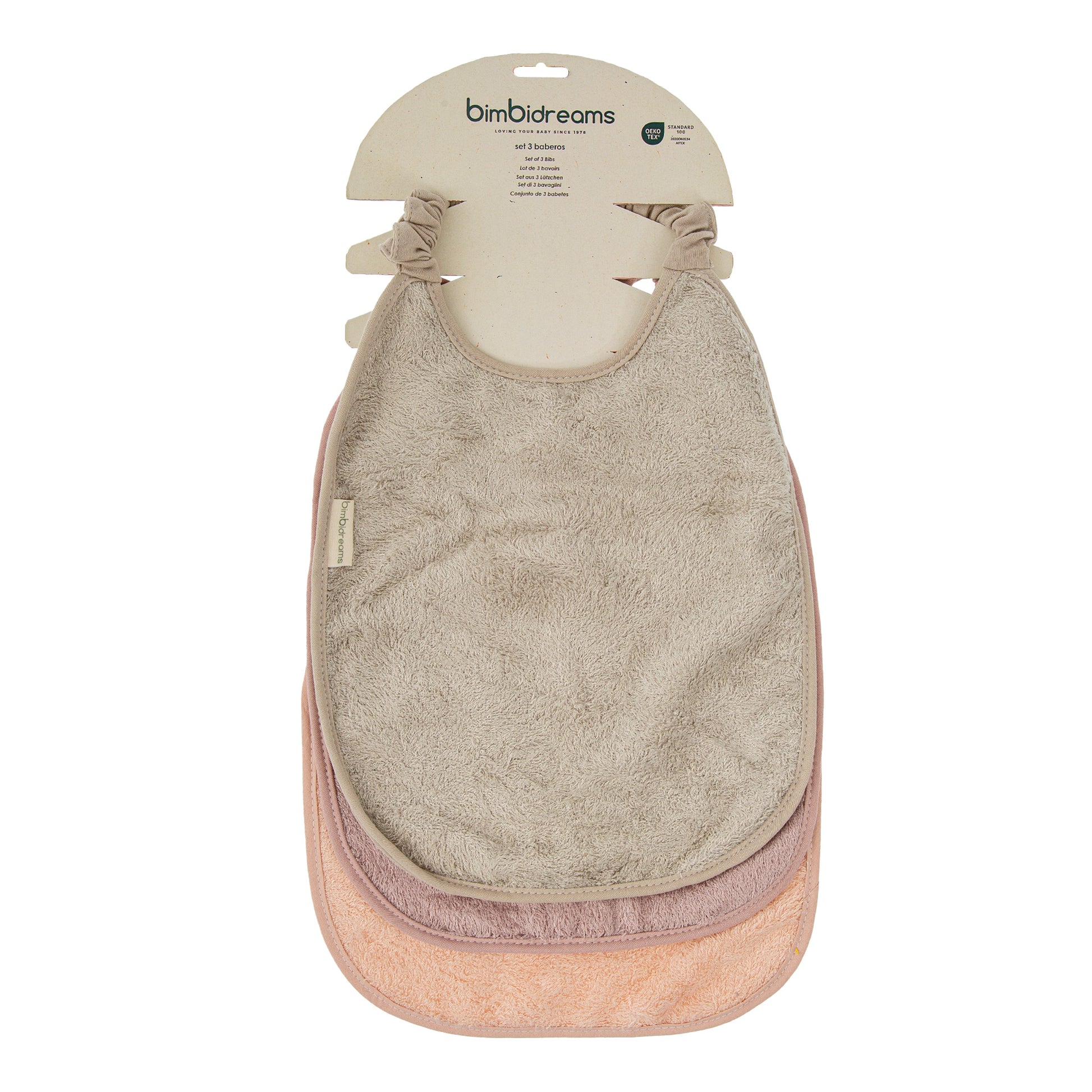 Baberos Guardería Pack 3 Basics Rosa 275X340