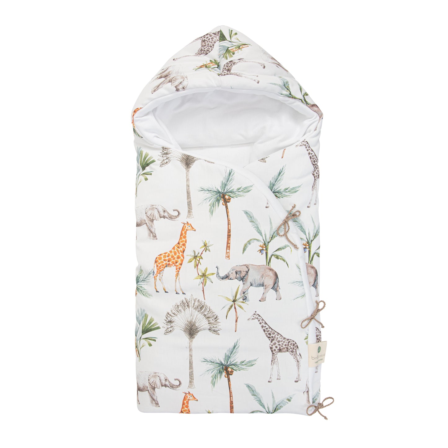 Saco arrullo con capucha África Blanco 44x88