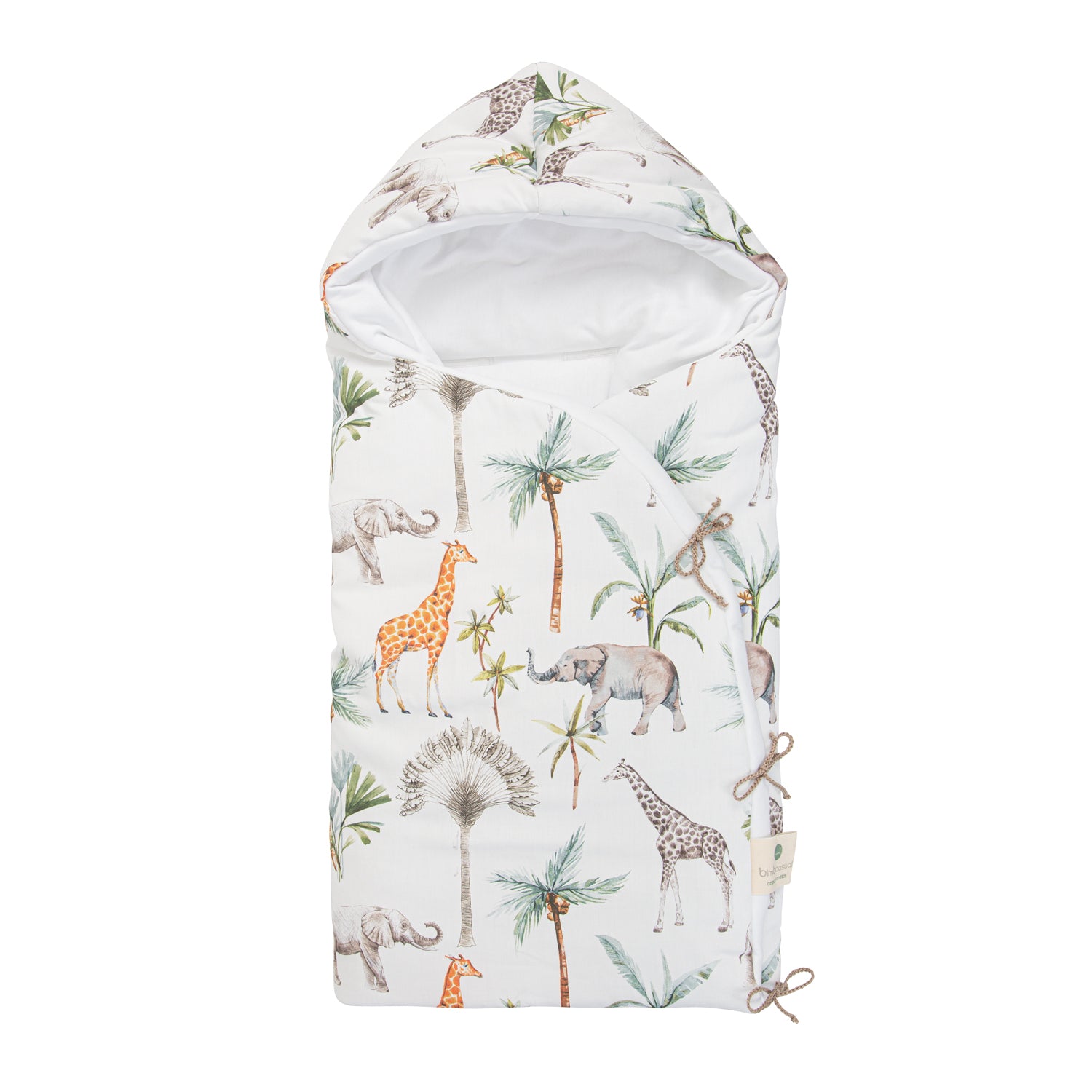 Saco arrullo con capucha África Blanco 44x88