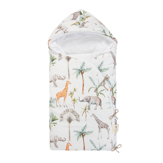 Saco arrullo con capucha África Blanco 44x88