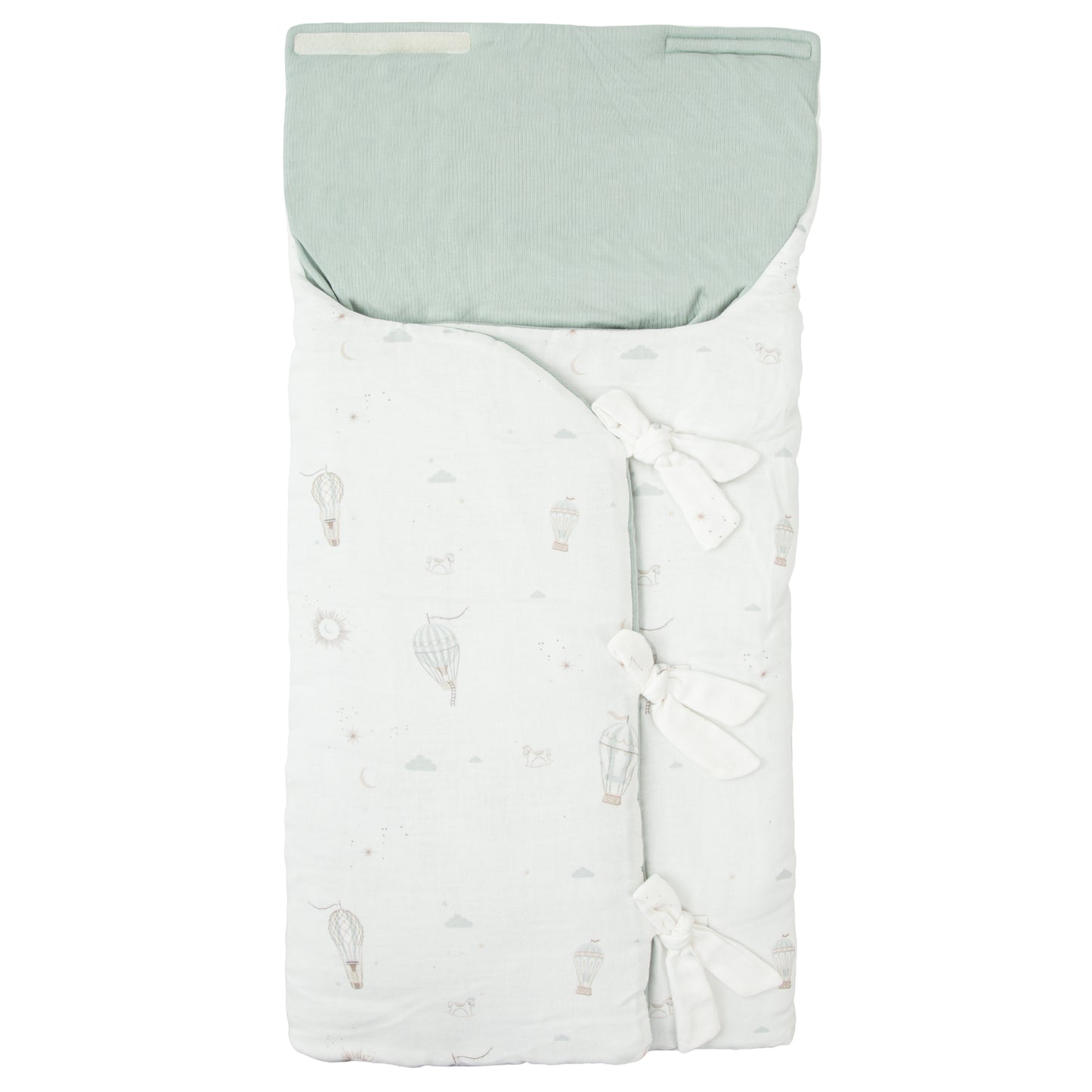 Saco arrullo con capucha Blue Sky Blanco Verde