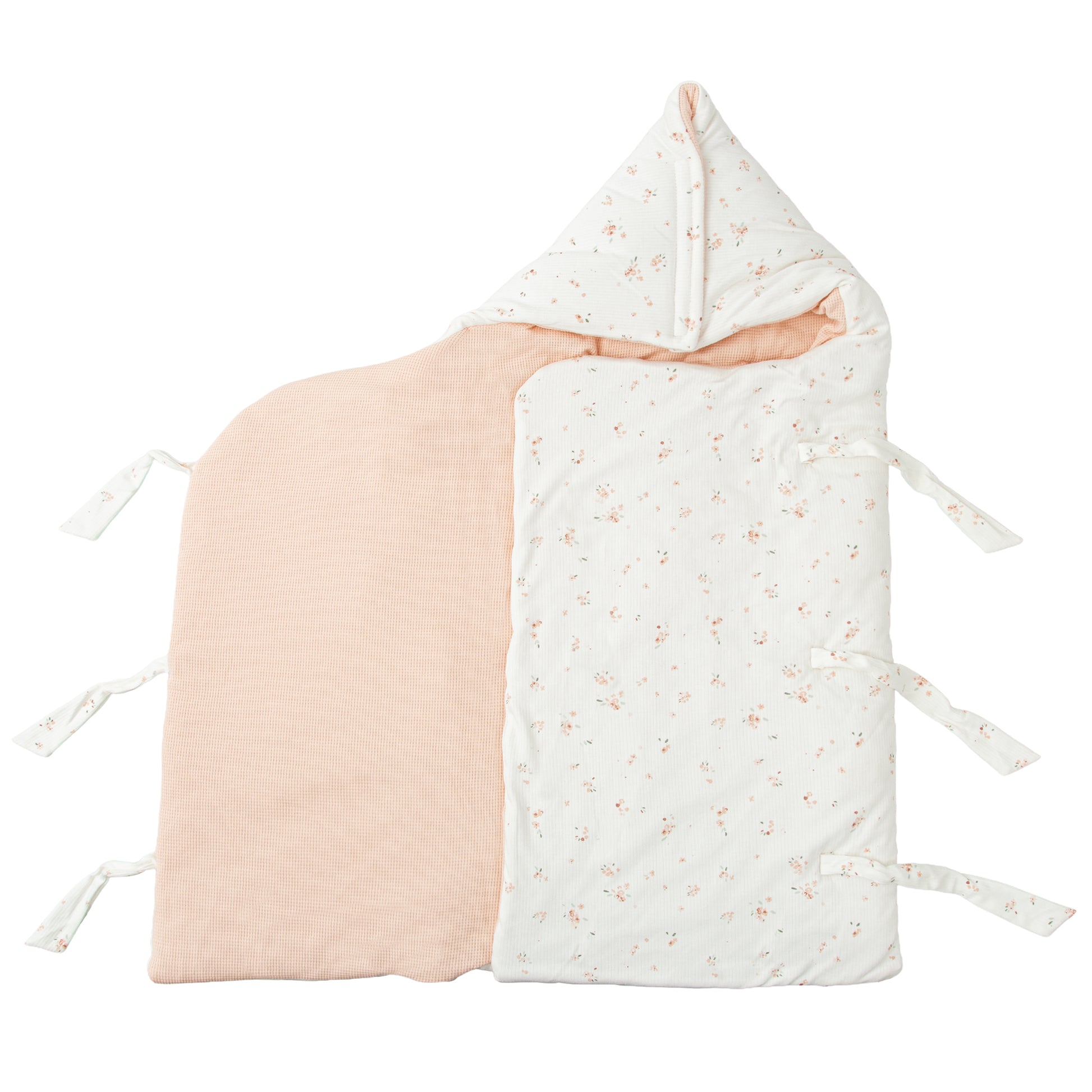 Saco arrullo con capucha Monet Blanco Rosa