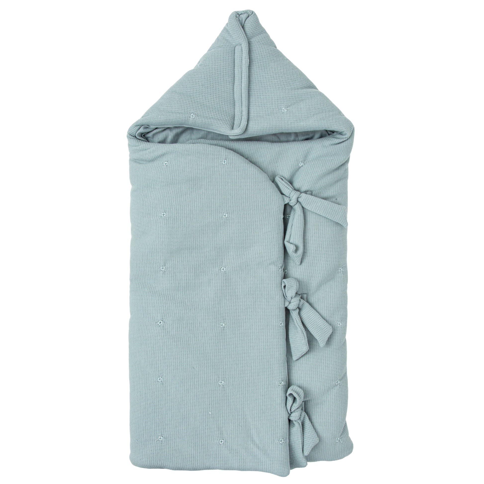 Saco arrullo con capucha Waffle Azul 44x88
