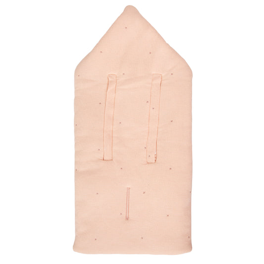 Saco arrullo con capucha Waffle Rosa 44x88