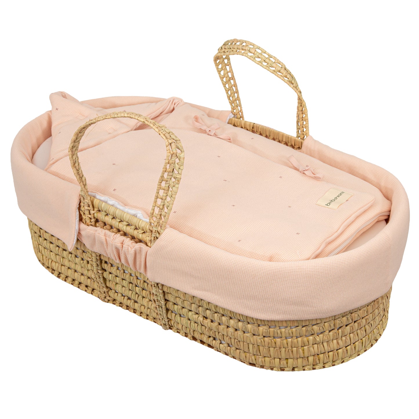 Saco arrullo con capucha Waffle Rosa 44x88