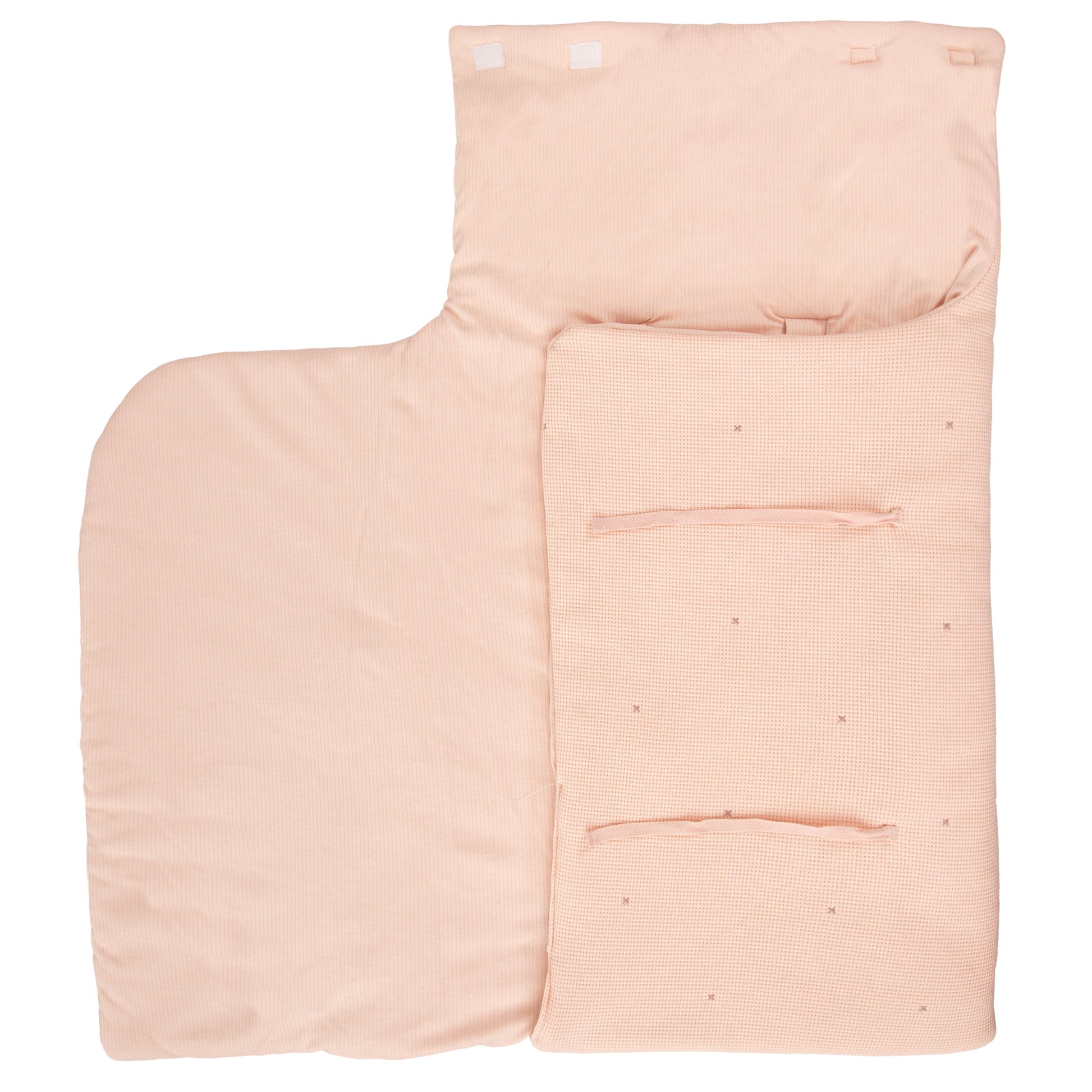 Saco arrullo con capucha Waffle Rosa 44x88