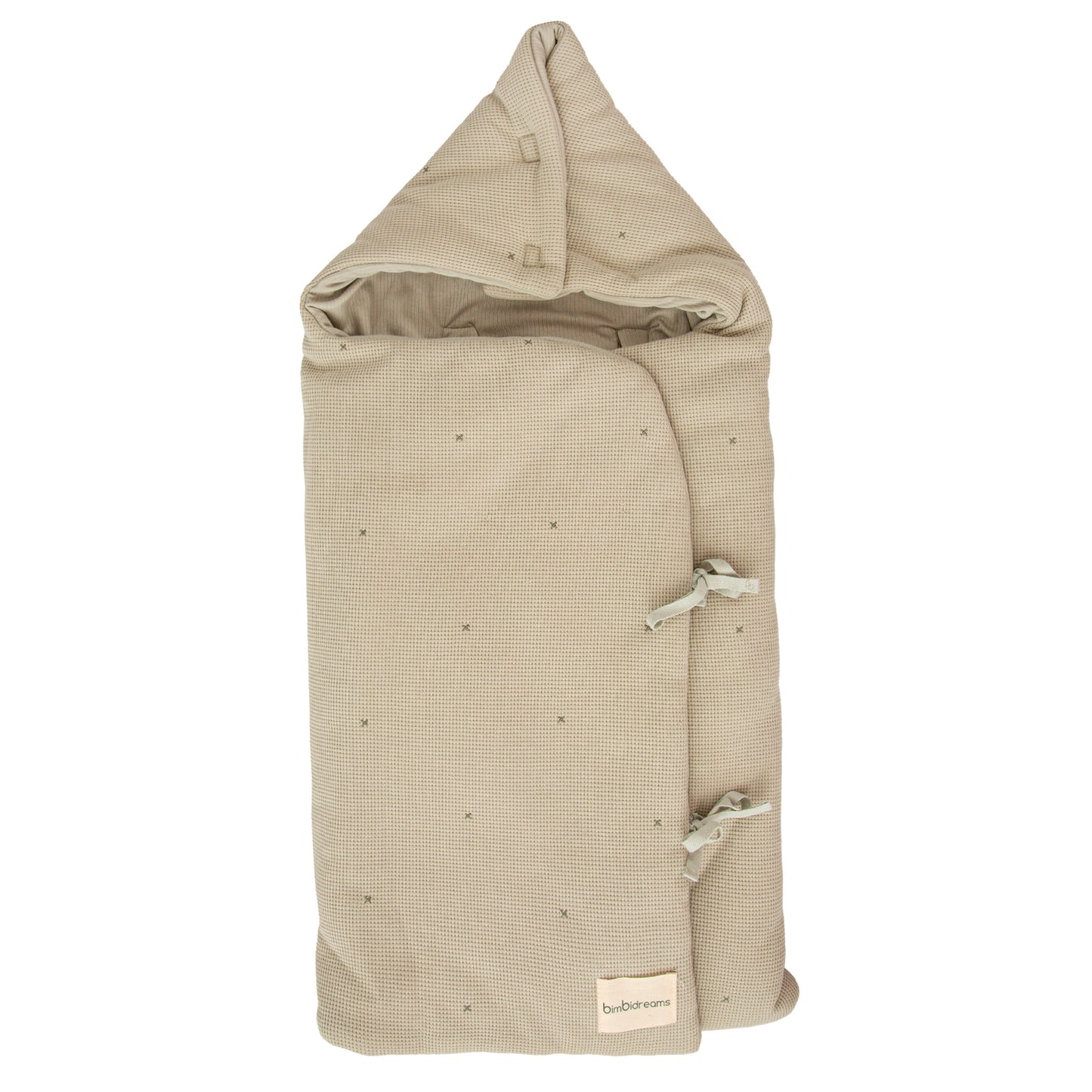 Saco arrullo con capucha Waffle Verde 44x88