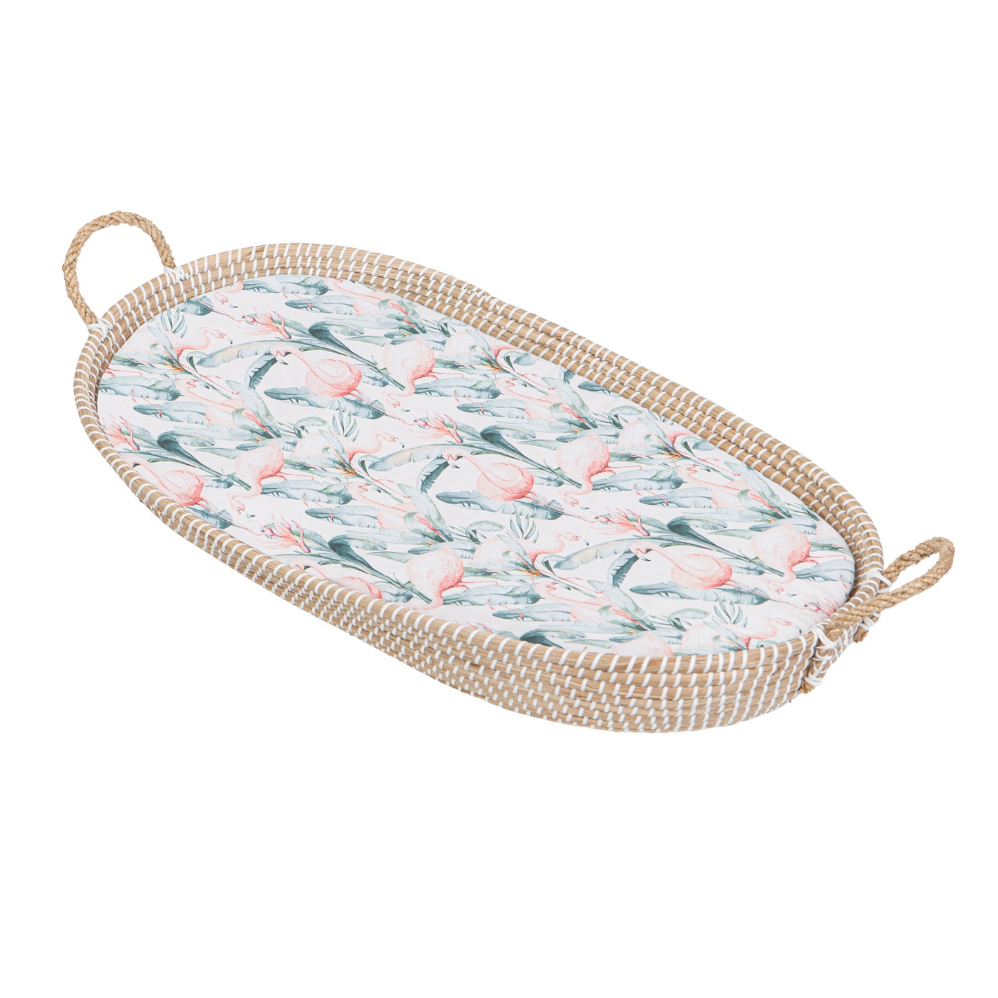 Bajera cuna algodon 100% Flamingo Blanco Coche (40x80)