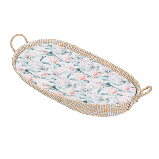 Bajera cuna algodon 100% Flamingo Blanco Coche (40x80)