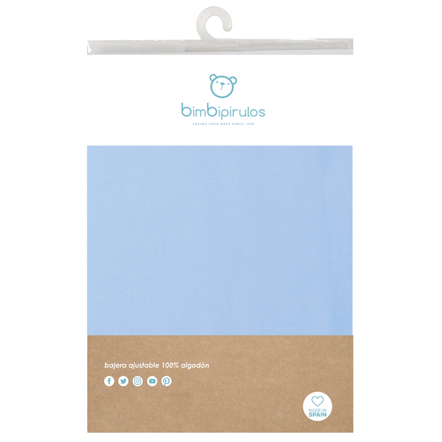 Bajera cuna algodon 100% Basics Azul Maxicuna (70x140)* 2