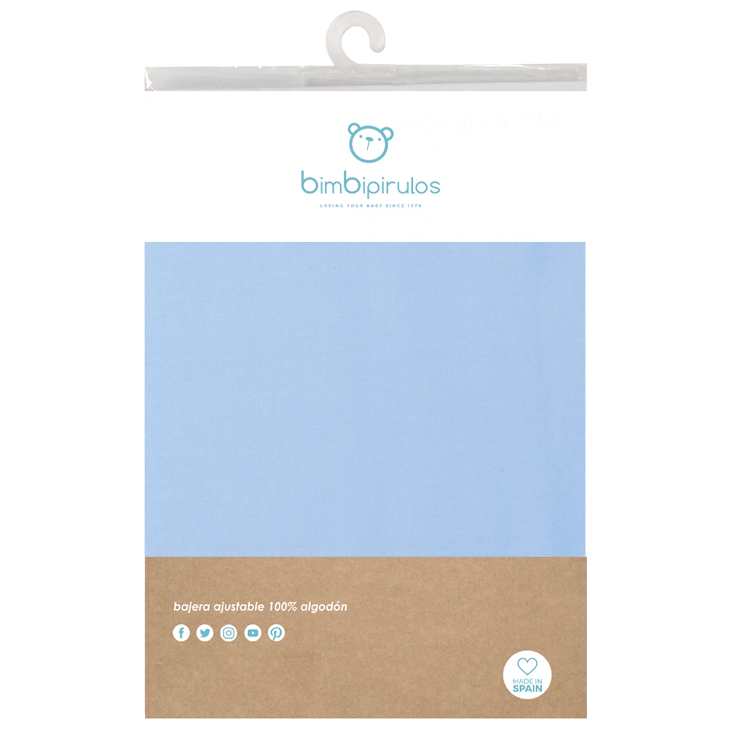 Bajera cuna algodon 100% Basics Azul Maxicuna (70x140)* 2