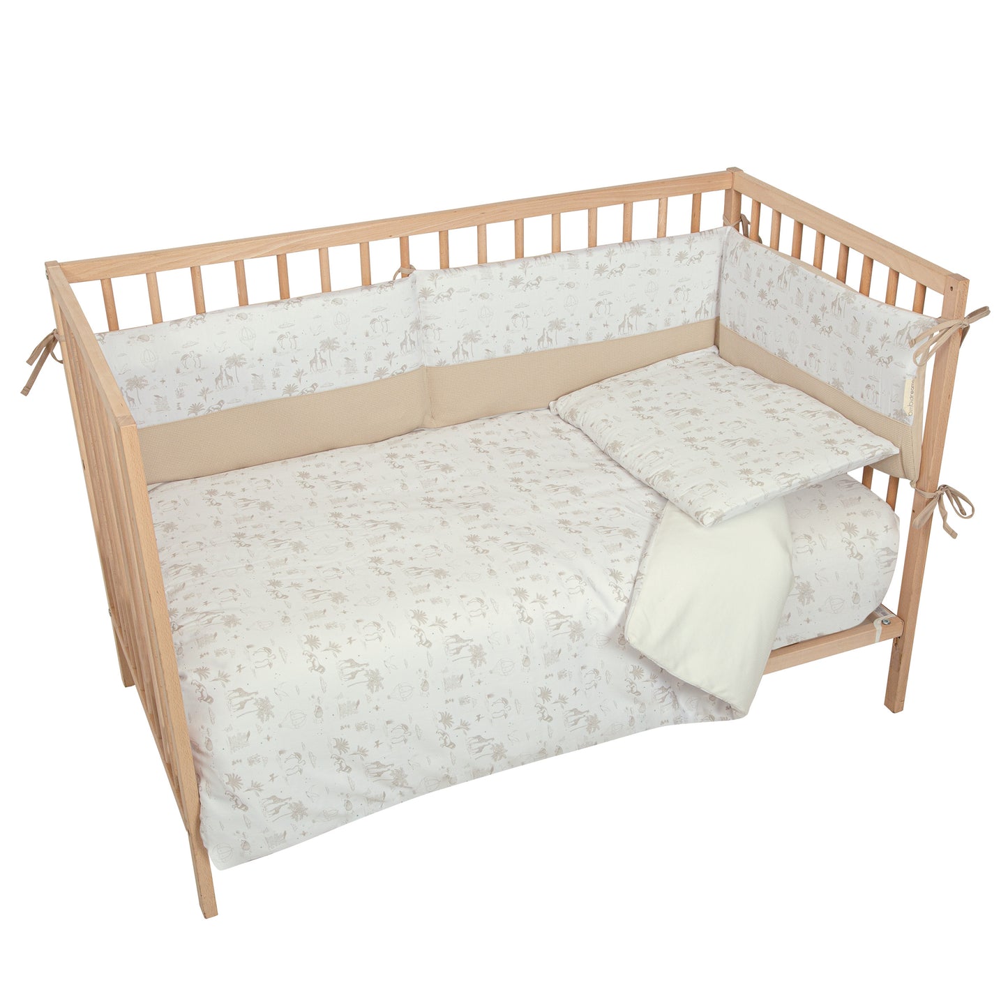 Protector de Cuna Noe Blanco Lino Cuna 60-70 (30x190x3)
