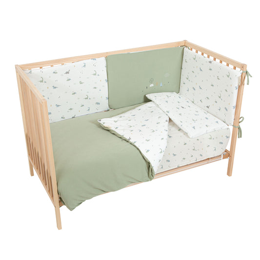 Protector de Cuna Trex Blanco Verde Cuna 60-70 (30x190x3)