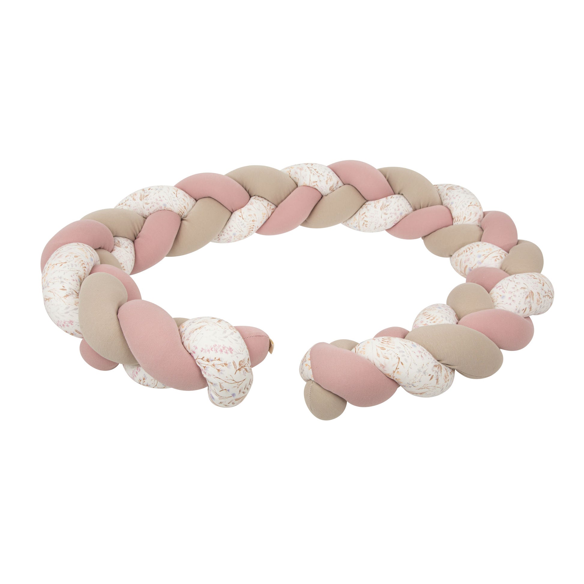 Protector de cuna trenza Niza Blanco Lila 230 cm