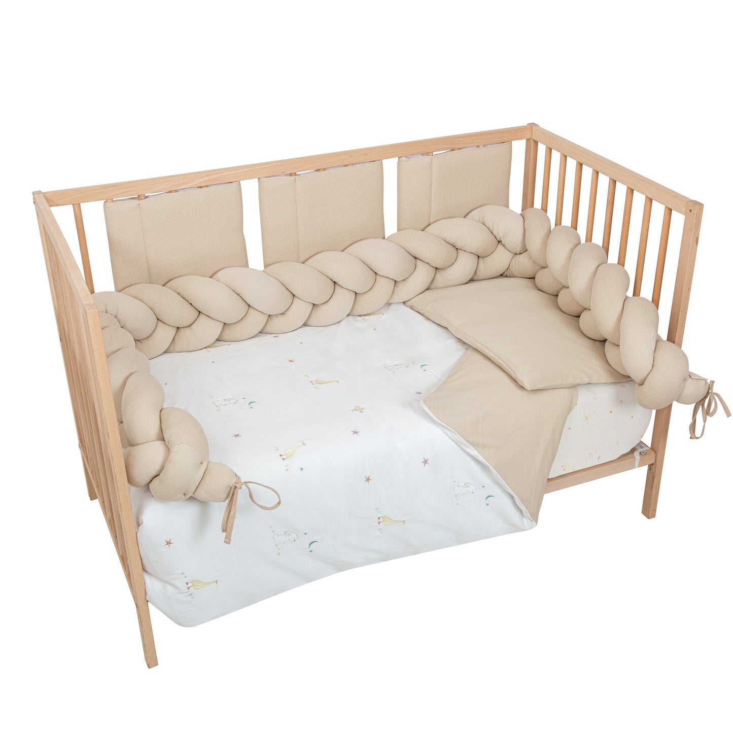 Protector de cuna paneles Texture Lino 8x(22x70)