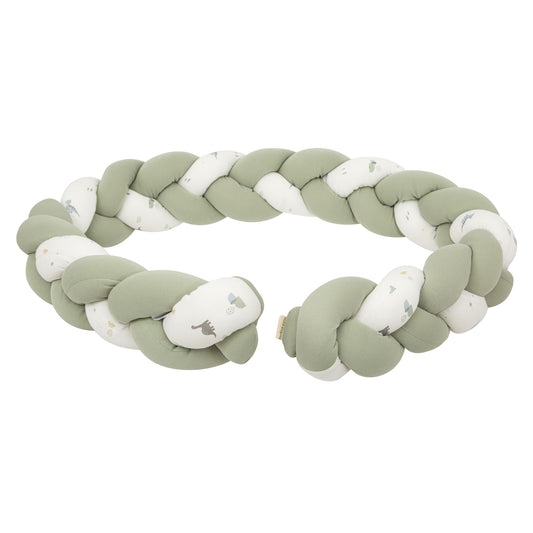 Protector de cuna trenza Trex Blanco Verde 300 cm