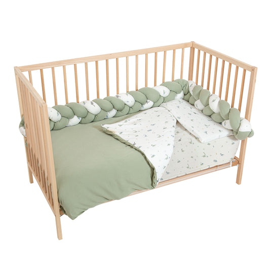 Protector de cuna trenza Trex Blanco Verde 300 cm