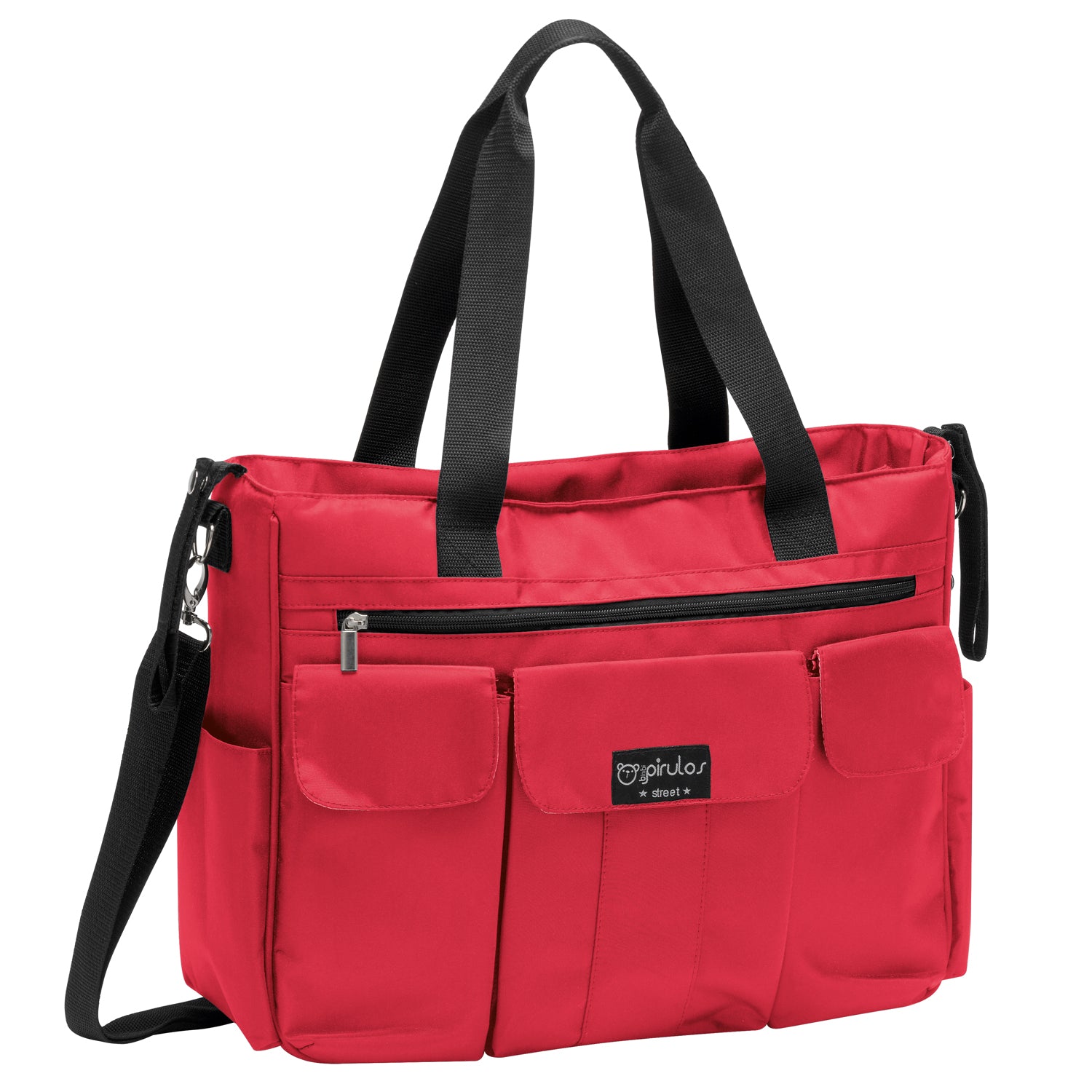 Bolso con cambiador XL Paseo Microfibra Rojo 43x34x11 - 52x32