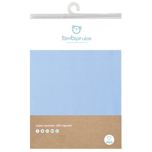 Bajera cuna algodon 100% Basics Azul Cama (90x200) 2