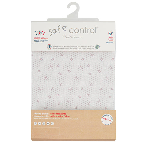 Bajera cuna algodon 100% Safe Control Blanco Gris Cama (90x200)