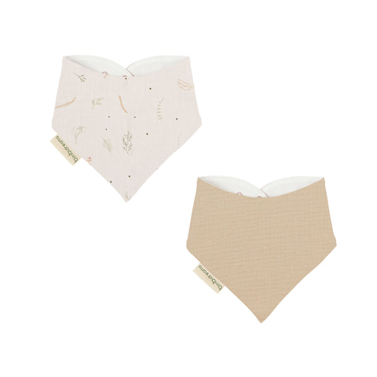 Babero bandana pack 2 Botanic Beig 43x21