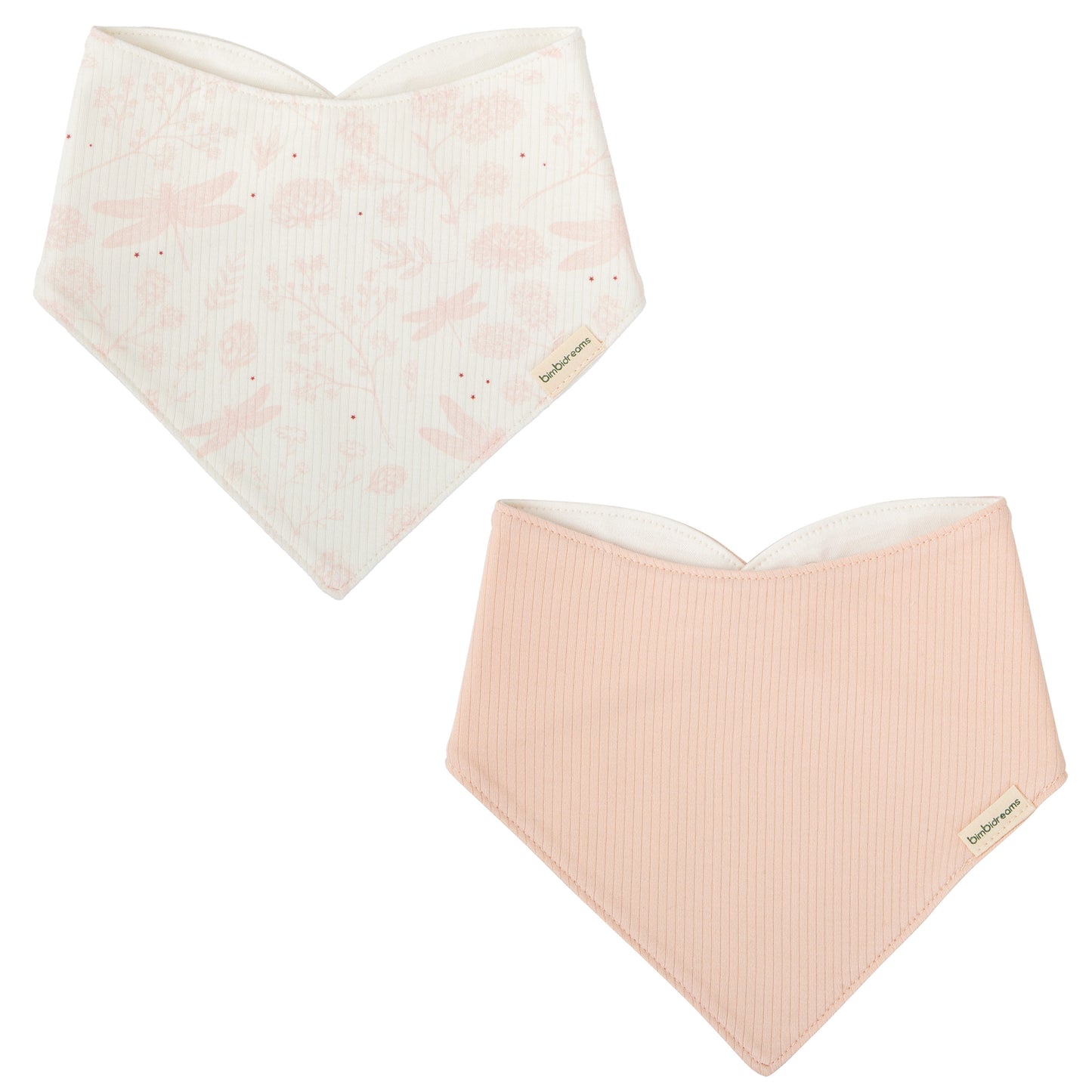 Babero bandana pack 2 Dafne Blanco Rosa 43x21