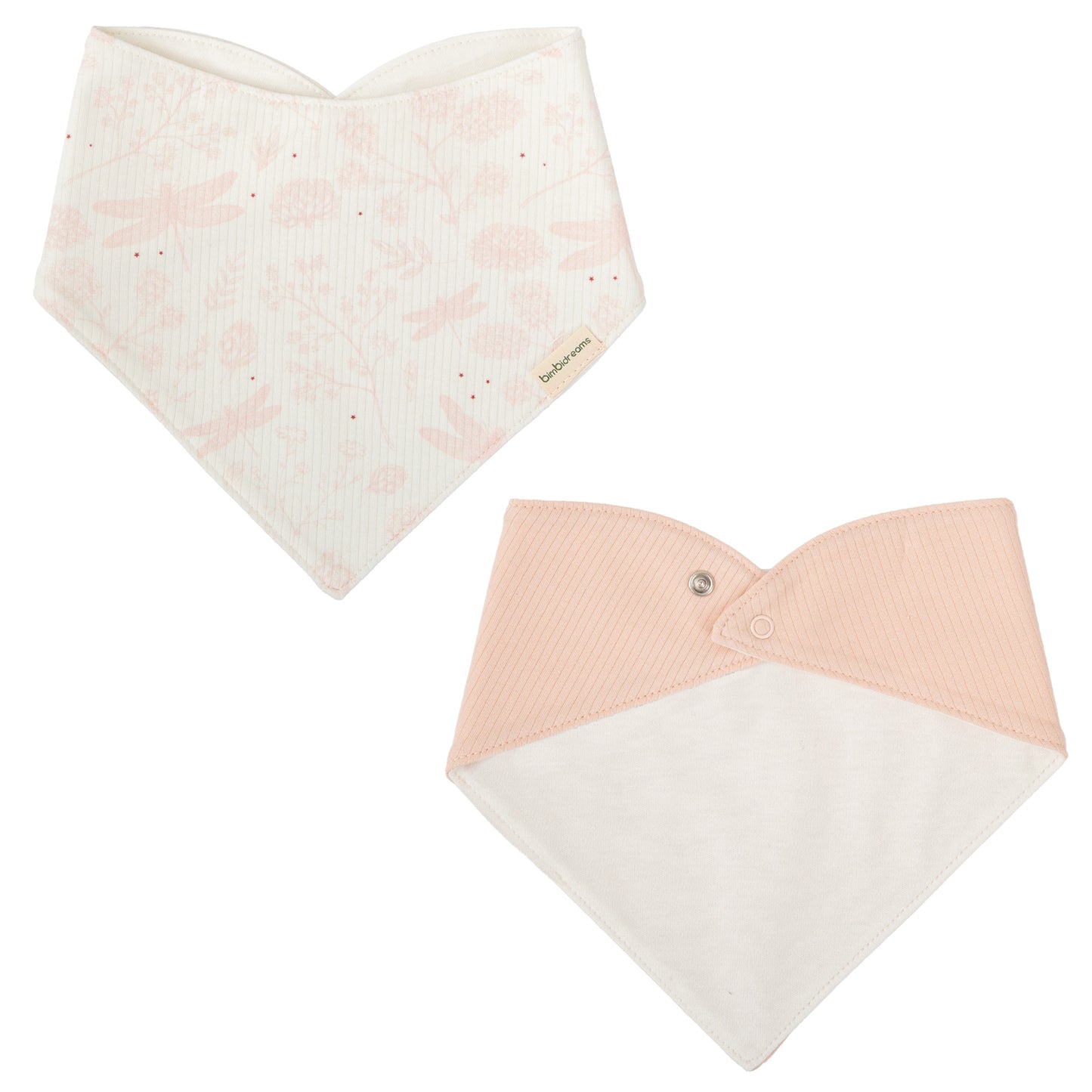 Babero bandana pack 2 Dafne Blanco Rosa 43x21