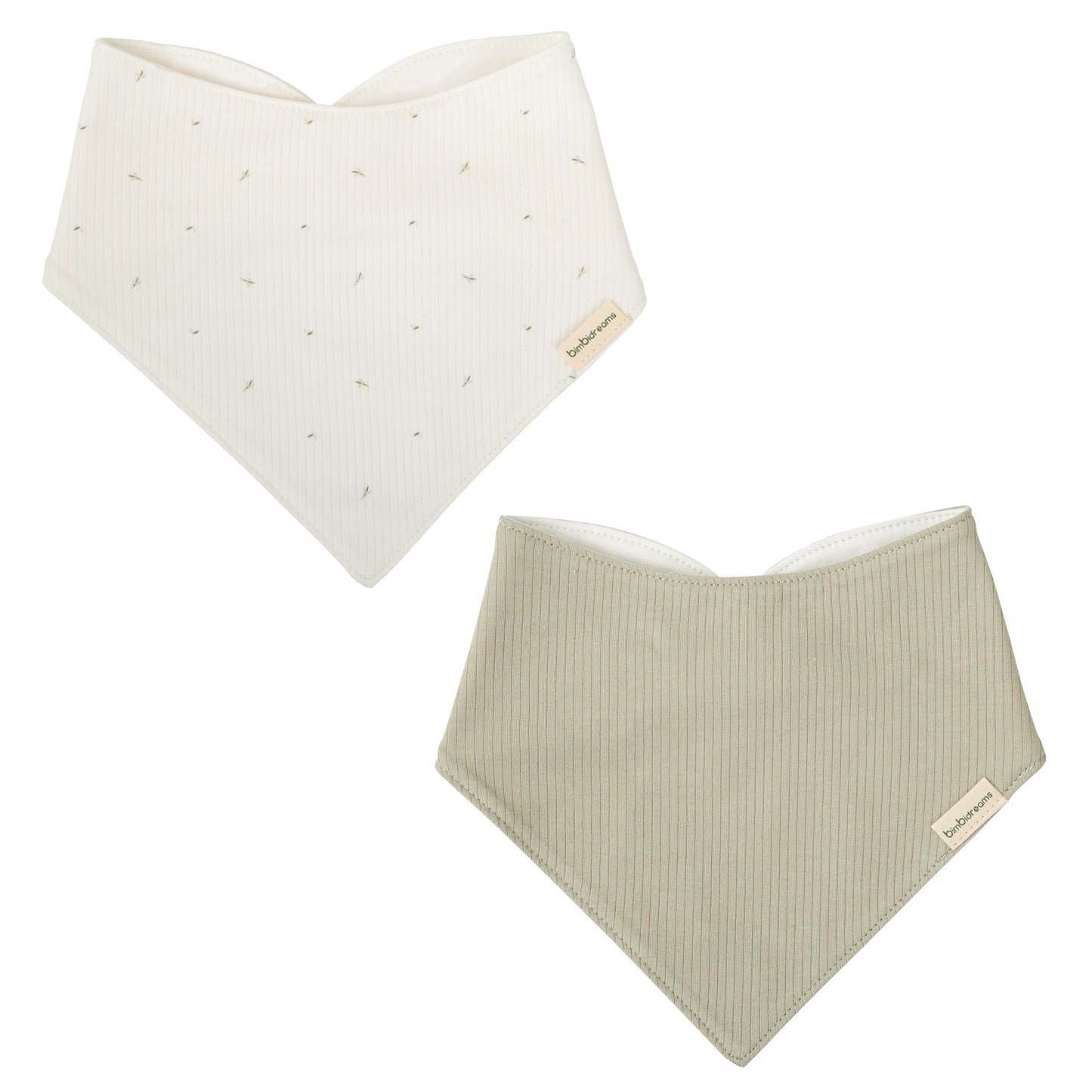 Babero bandana pack 2 Cornelia Blanco Verde 43x21